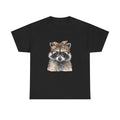 Raccoon Tee | Watercolor Animal Portrait, Leopard Bandana, Glasses Graphic