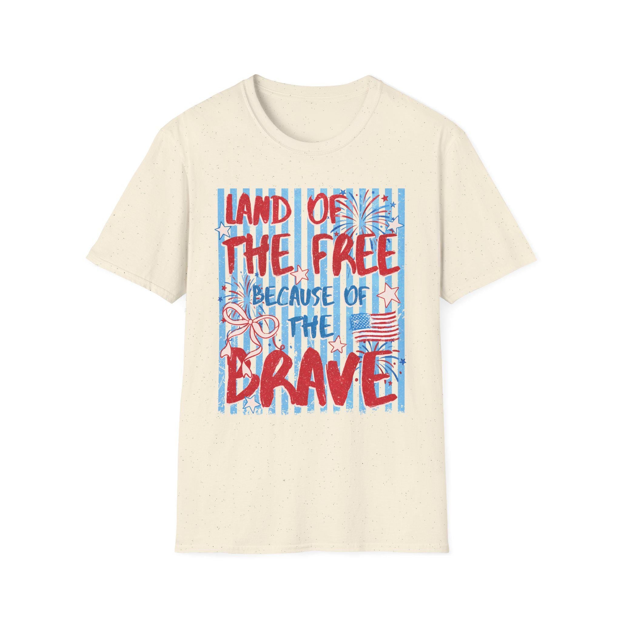 Land of the Free Because of the Brave T-Shirt | American Flag Patriotic