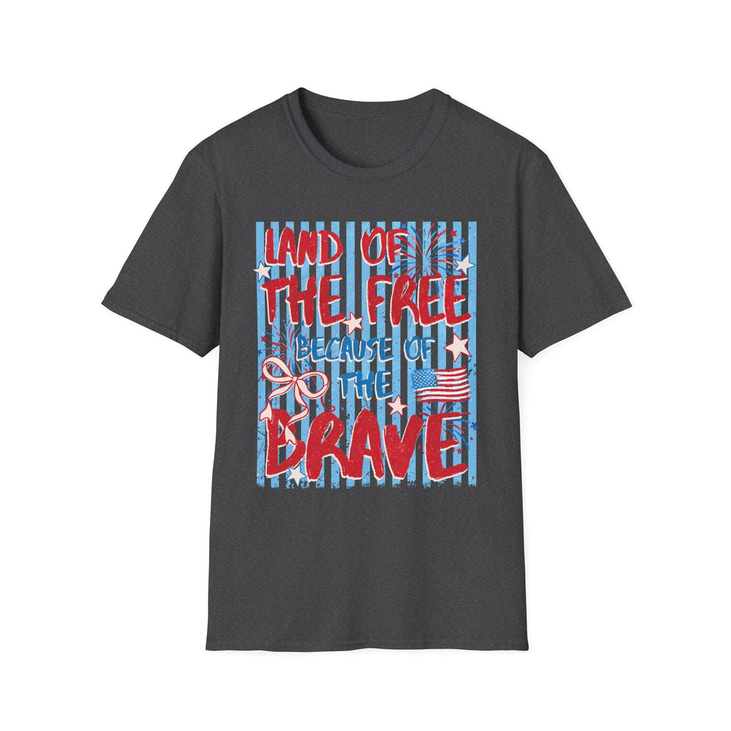 Land of the Free Because of the Brave T-Shirt | American Flag Patriotic