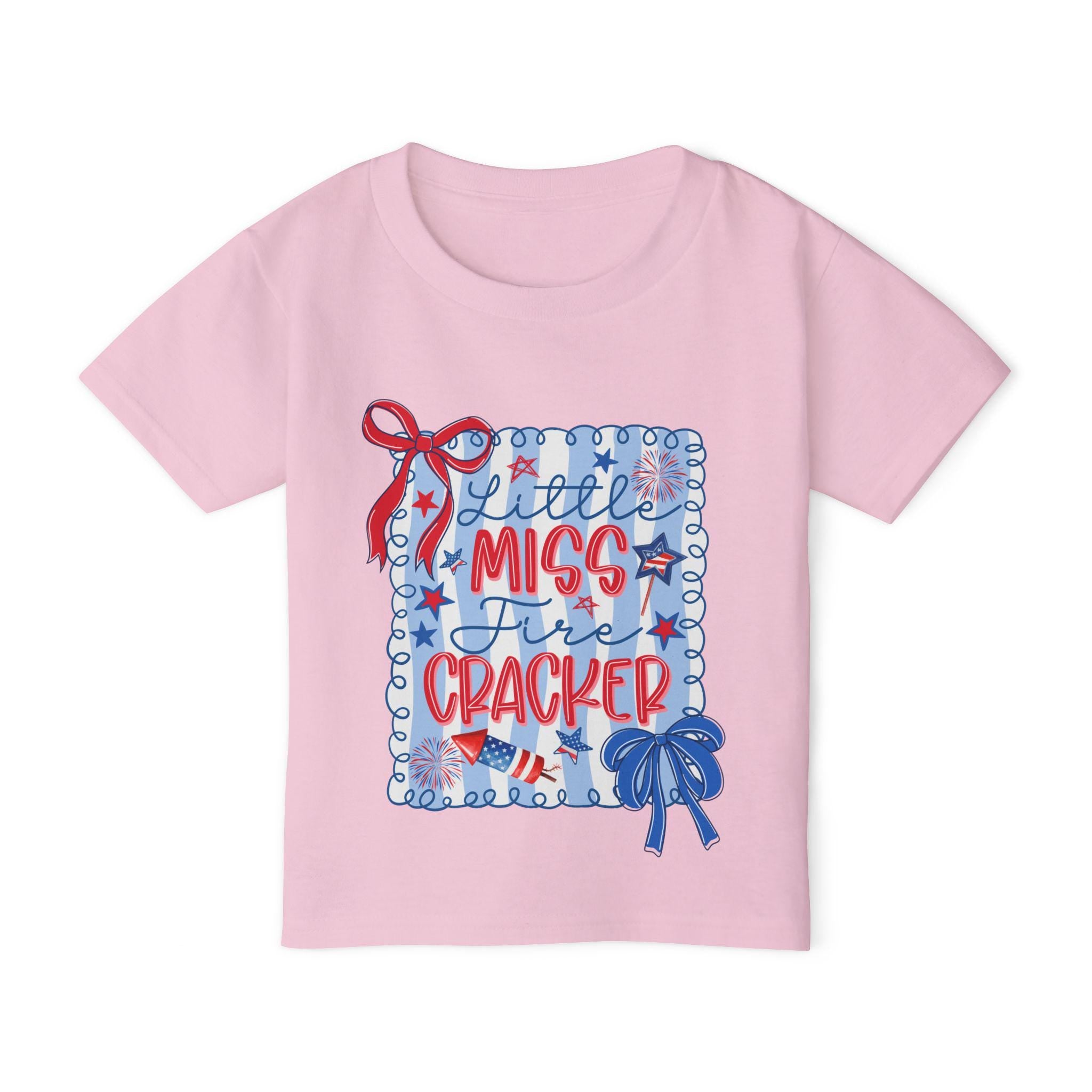 Little Miss Firecracker Toddler T-shirt | Patriotic Fourth of July Red Blue