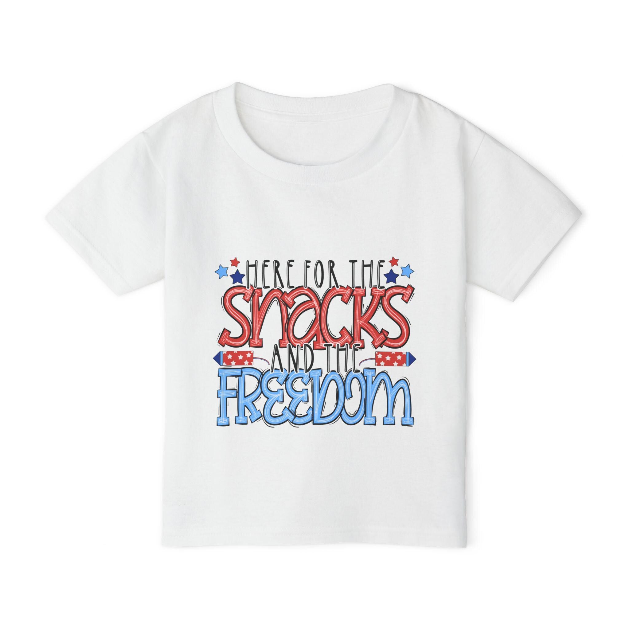 Here for the Snacks and the Freedom Toddler T-shirt | Patriotic 4th of July Kids Tee