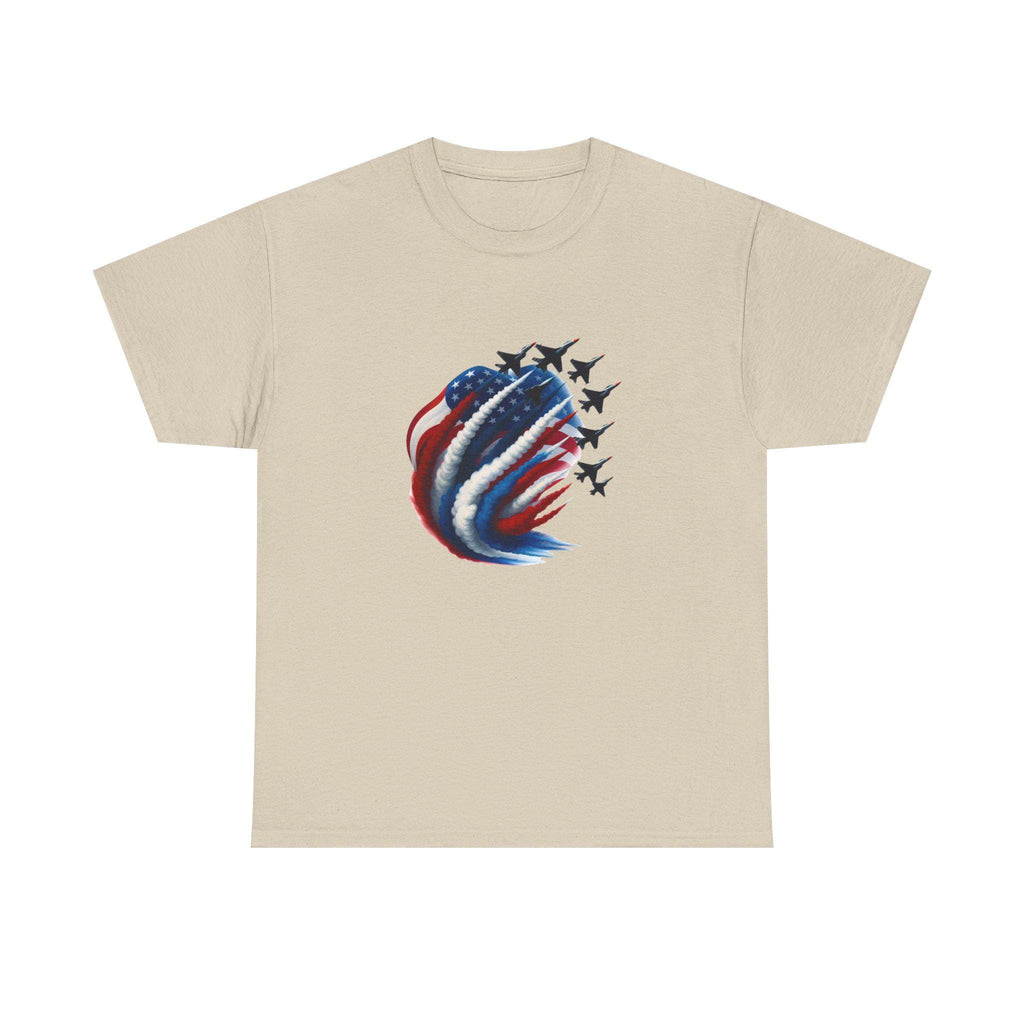 American Flag Jet Formation T-Shirt | Patriotic Military Airshow Tee