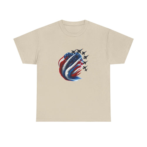 American Flag Jet Formation T-Shirt | Patriotic Military Airshow Tee