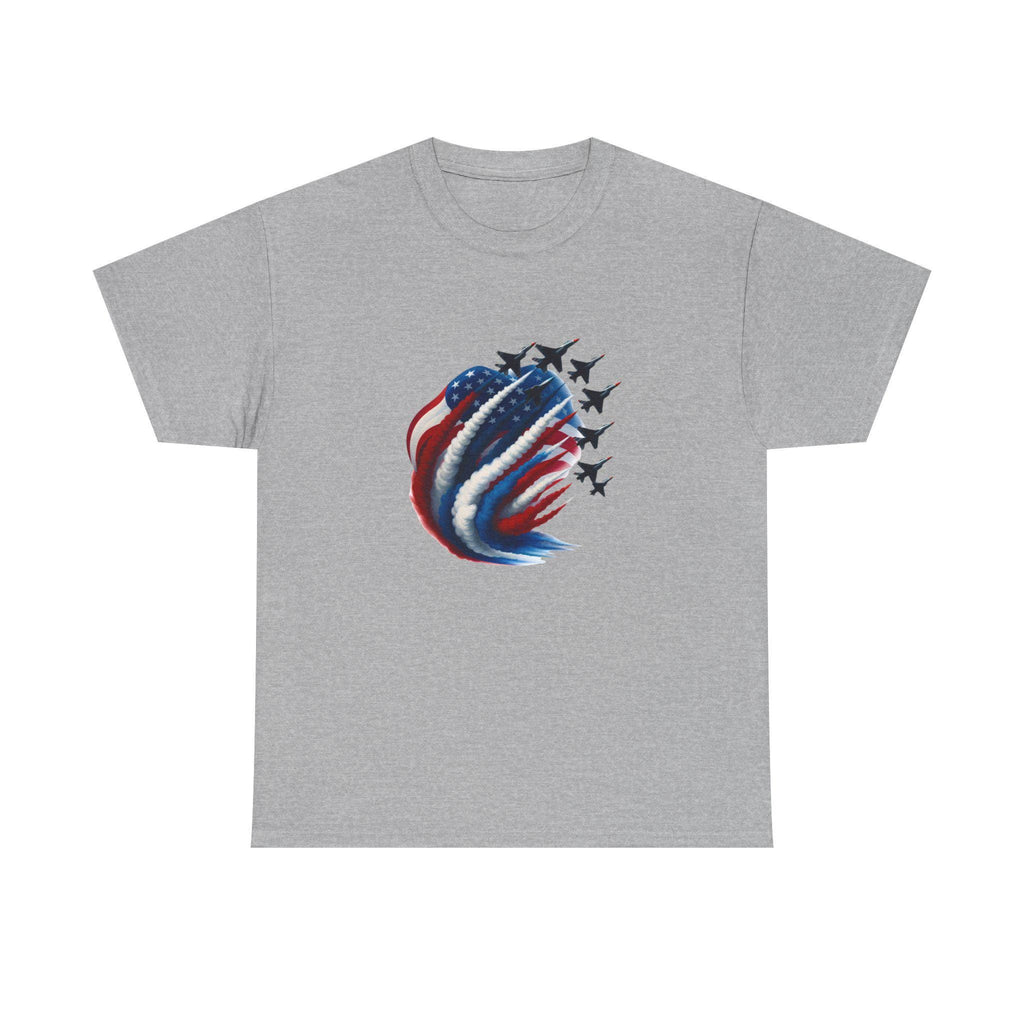 American Flag Jet Formation T-Shirt | Patriotic Military Airshow Tee