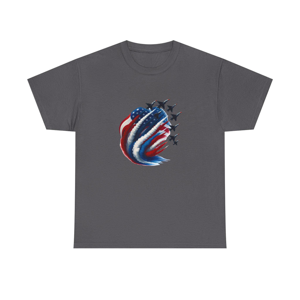American Flag Jet Formation T-Shirt | Patriotic Military Airshow Tee