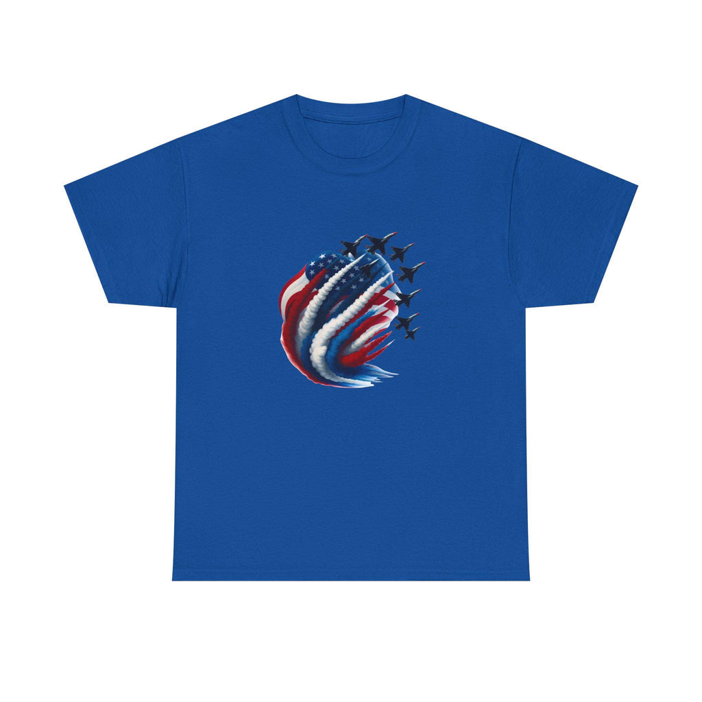 American Flag Jet Formation T-Shirt | Patriotic Military Airshow Tee