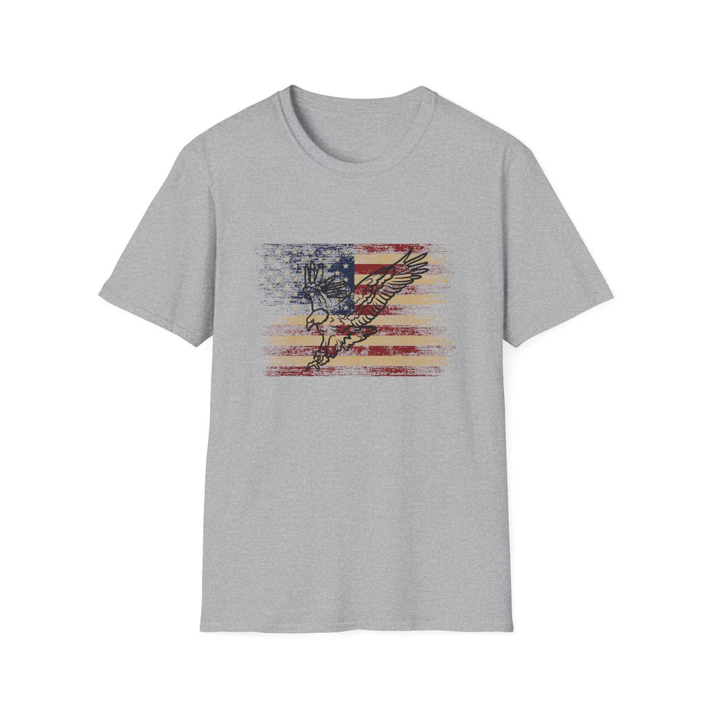 Distressed American Flag with Guitar T-Shirt | Vintage Music USA Tee