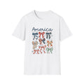 America bows T-Shirt | patriotic ribbon bow graphic, 4th of July style