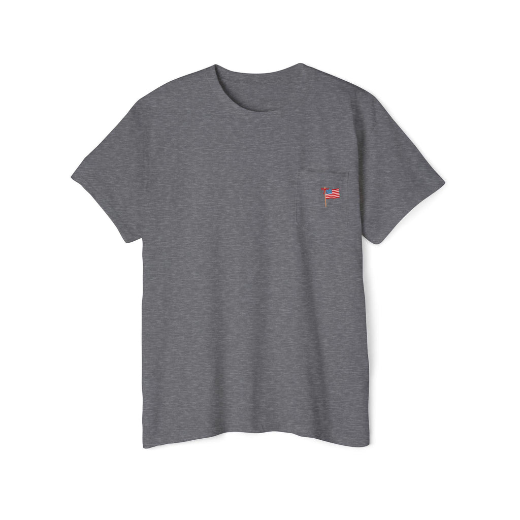 God Bless The USA Pocket Tee | Patriotic Flag Fourth of July Shirt