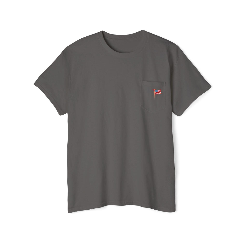 God Bless The USA Pocket Tee | Patriotic Flag Fourth of July Shirt