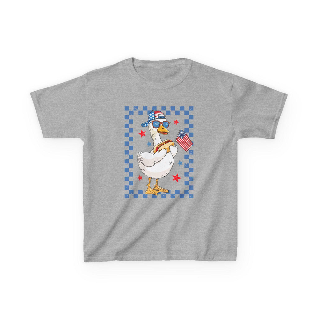 Patriotic Duck holding American Flag Kids Tee | Fourth of July, Stars & Stripes