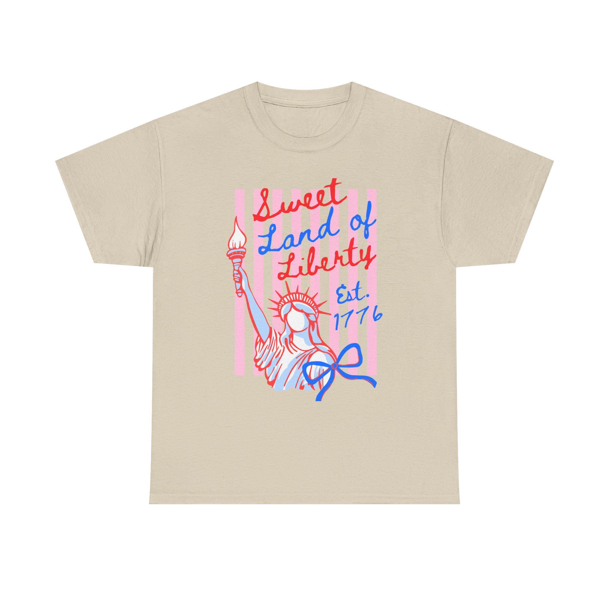 Sweet Land of Liberty T-Shirt | Sketch Statue Patriotic Tee
