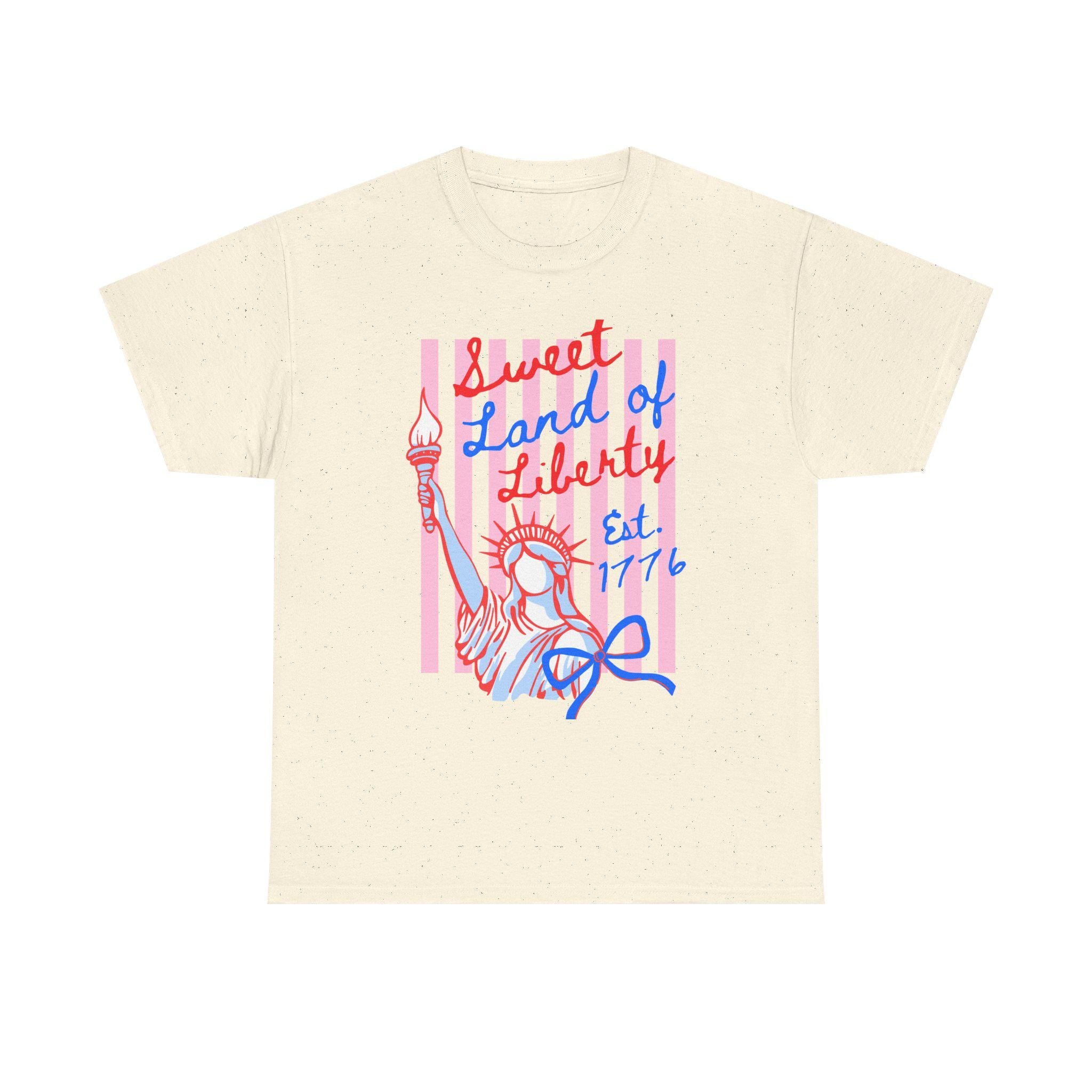 Sweet Land of Liberty T-Shirt | Sketch Statue Patriotic Tee
