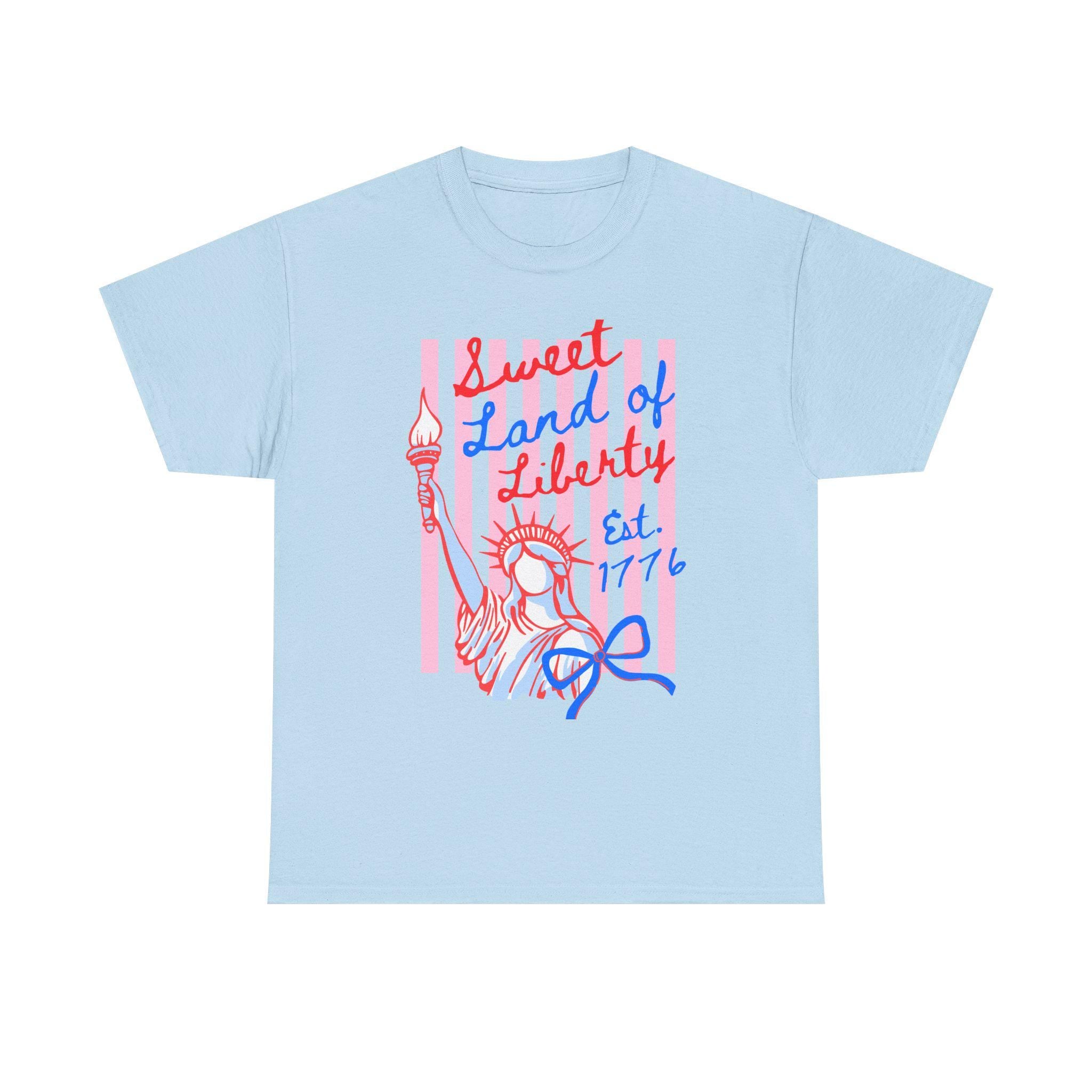 Sweet Land of Liberty T-Shirt | Sketch Statue Patriotic Tee