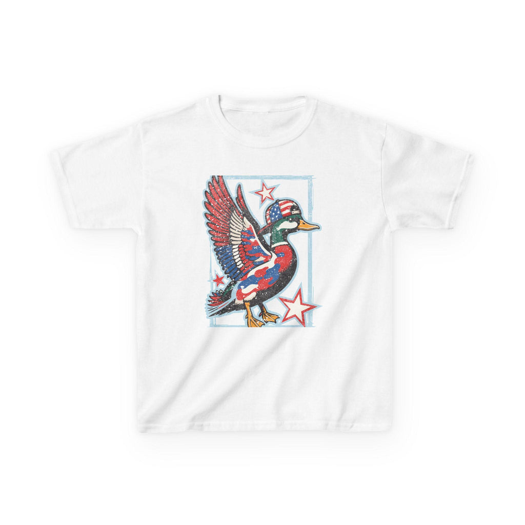Patriotic Mallard Duck Kids Tee | Red White Blue Duck, Stars