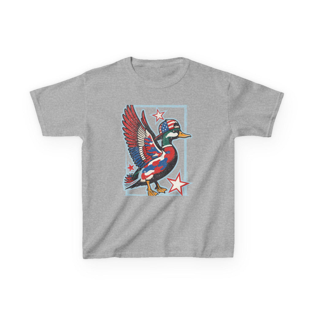 Patriotic Mallard Duck Kids Tee | Red White Blue Duck, Stars