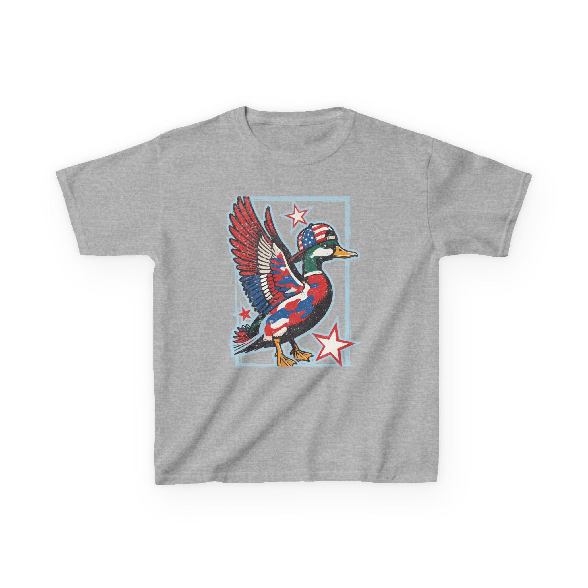 Patriotic Mallard Duck Kids Tee | Red White Blue Duck, Stars