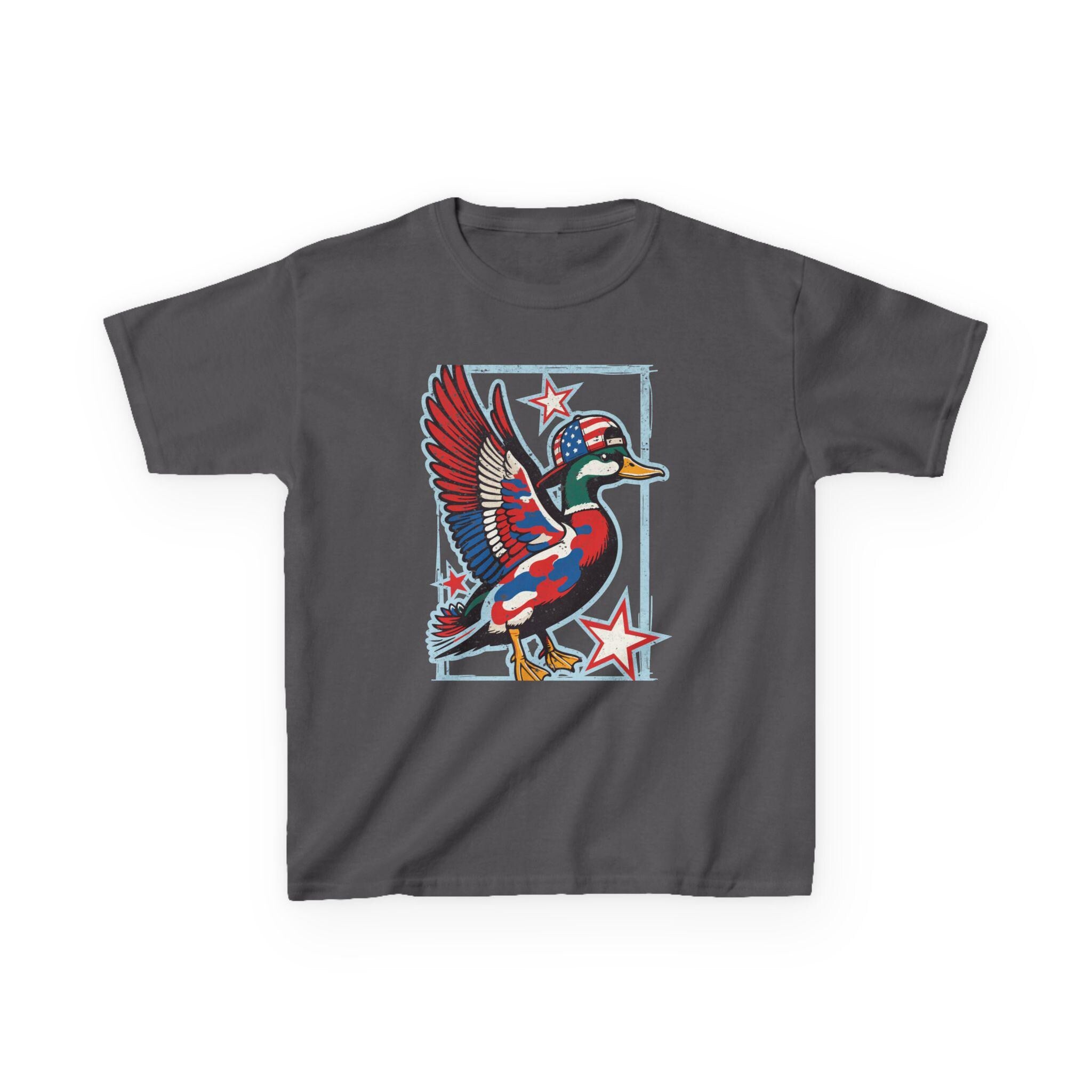 Patriotic Mallard Duck Kids Tee | Red White Blue Duck, Stars