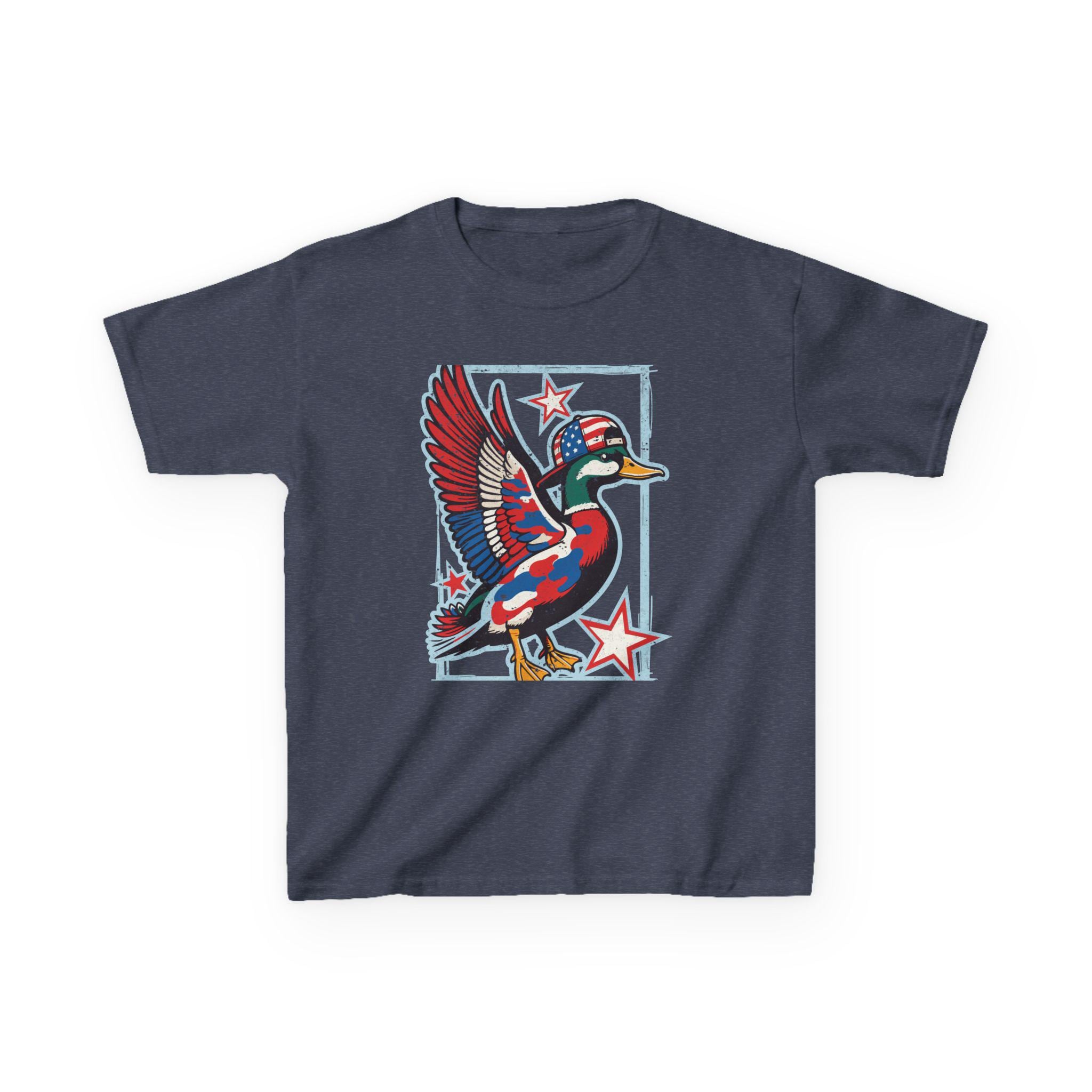 Patriotic Mallard Duck Kids Tee | Red White Blue Duck, Stars