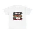 Back the Red T-Shirt | Leopard Stripes, American Flag Brushstroke