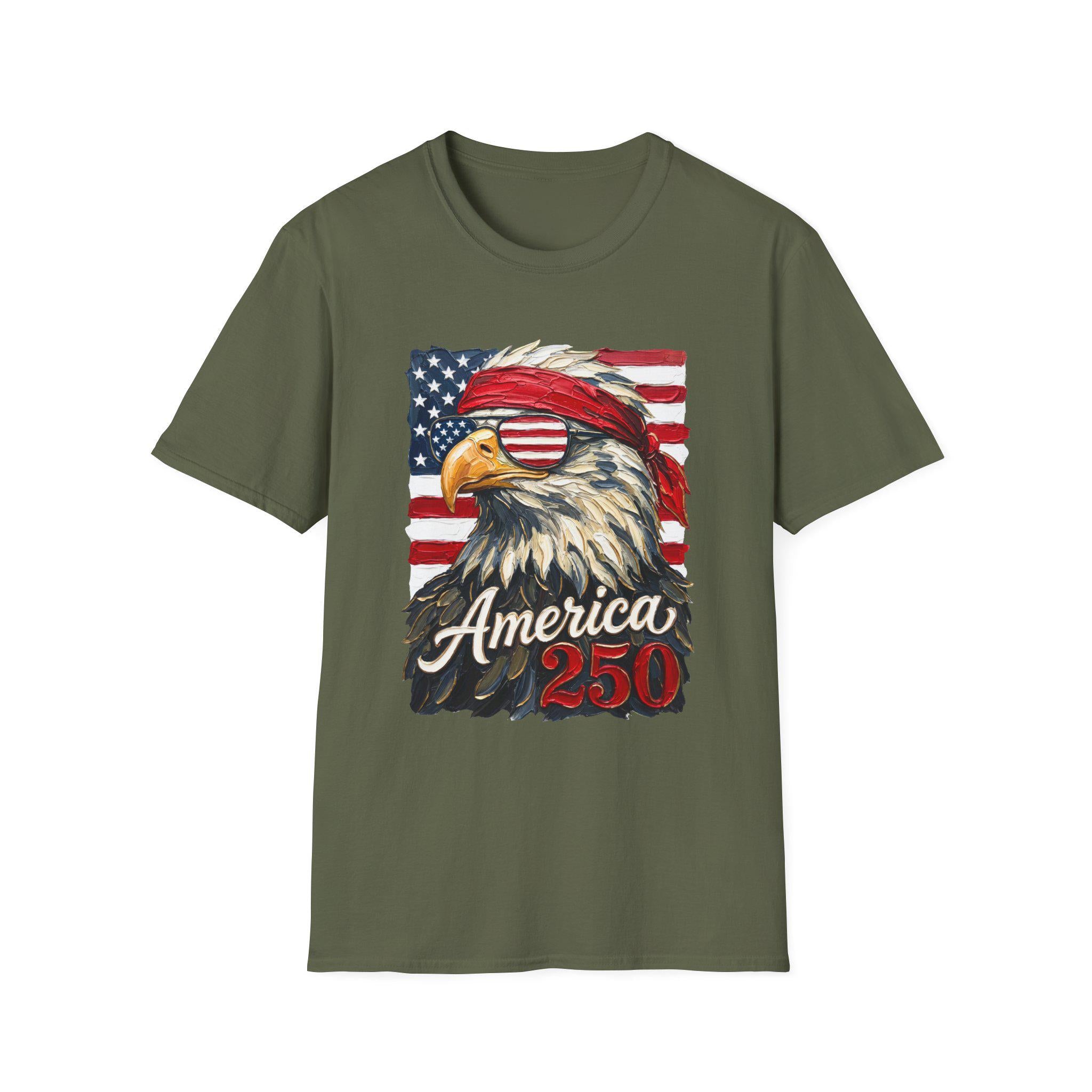 Patriotic Bald Eagle America 250 T-Shirt | American Flag Graphic