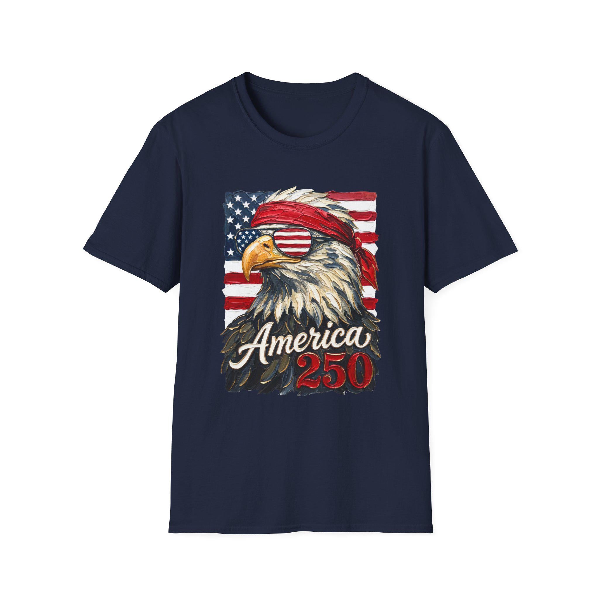 Patriotic Bald Eagle America 250 T-Shirt | American Flag Graphic