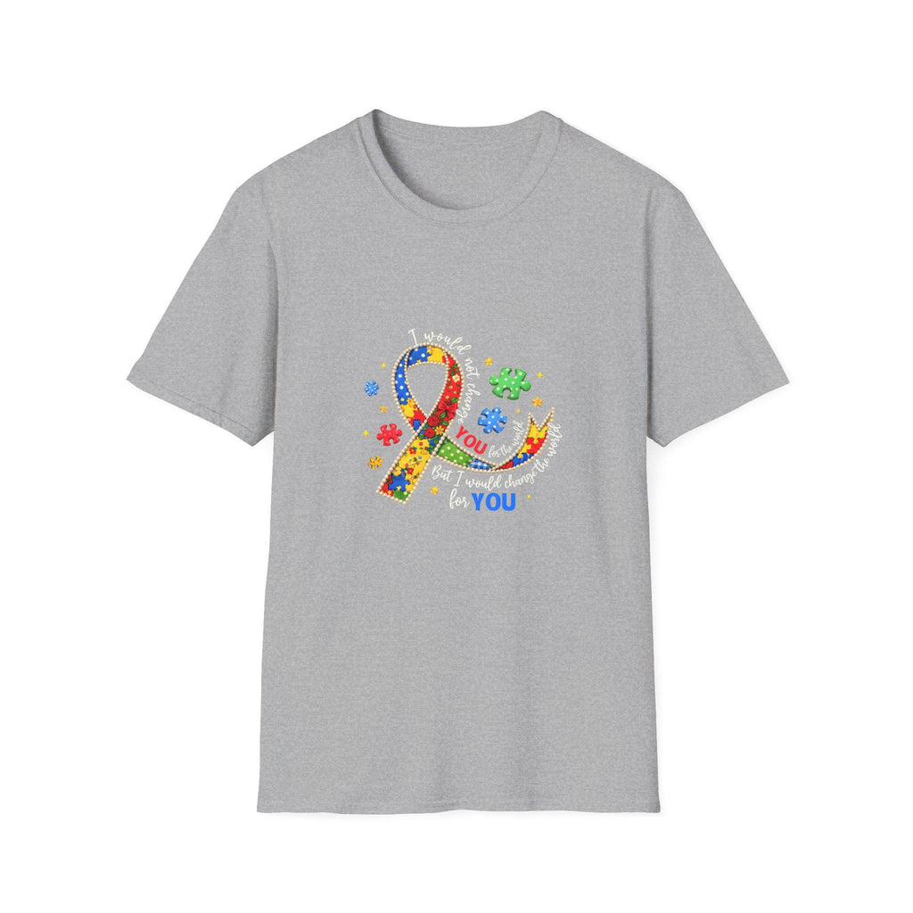 Autism Awareness Puzzle Ribbon T-Shirt | Colorful Support Design
