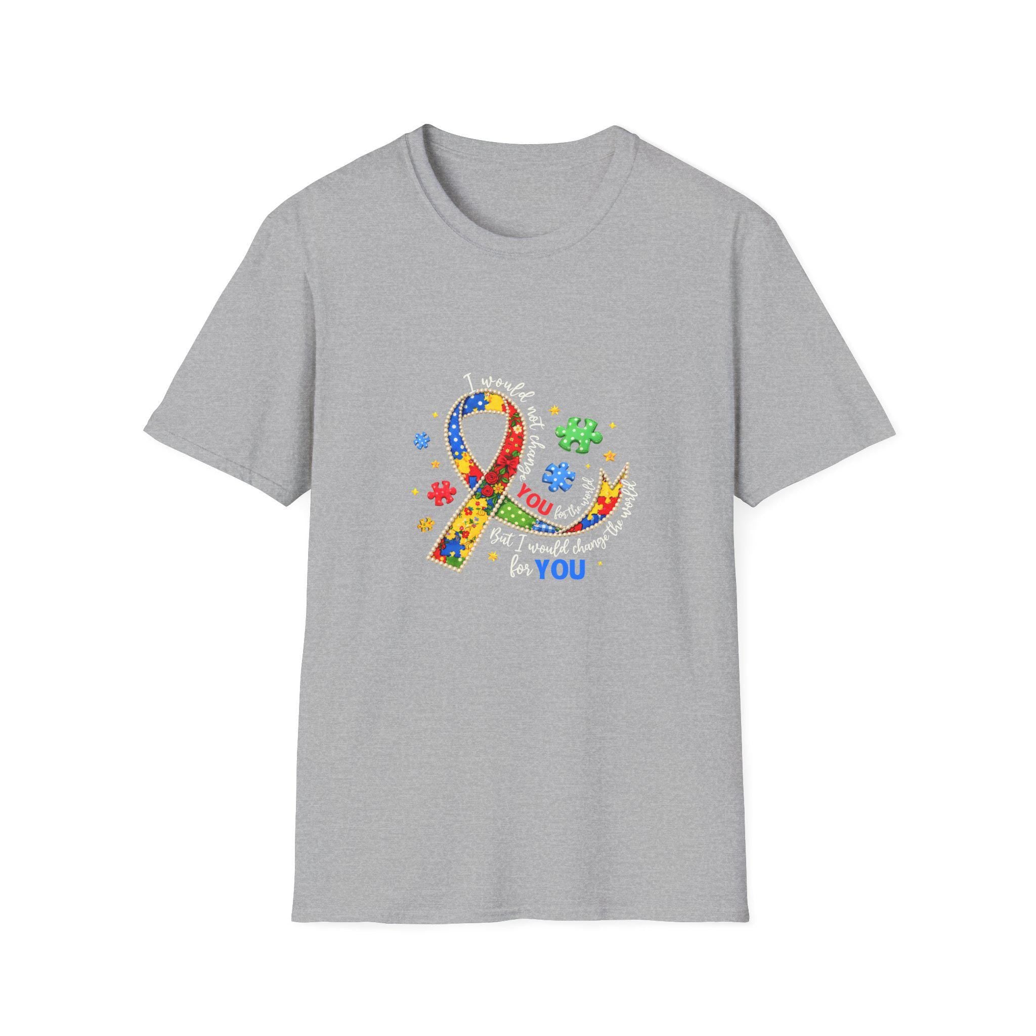 Autism Awareness Puzzle Ribbon T-Shirt | Colorful Support Design