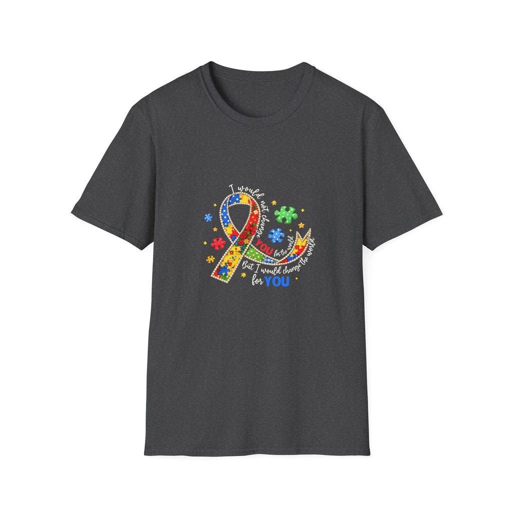 Autism Awareness Puzzle Ribbon T-Shirt | Colorful Support Design