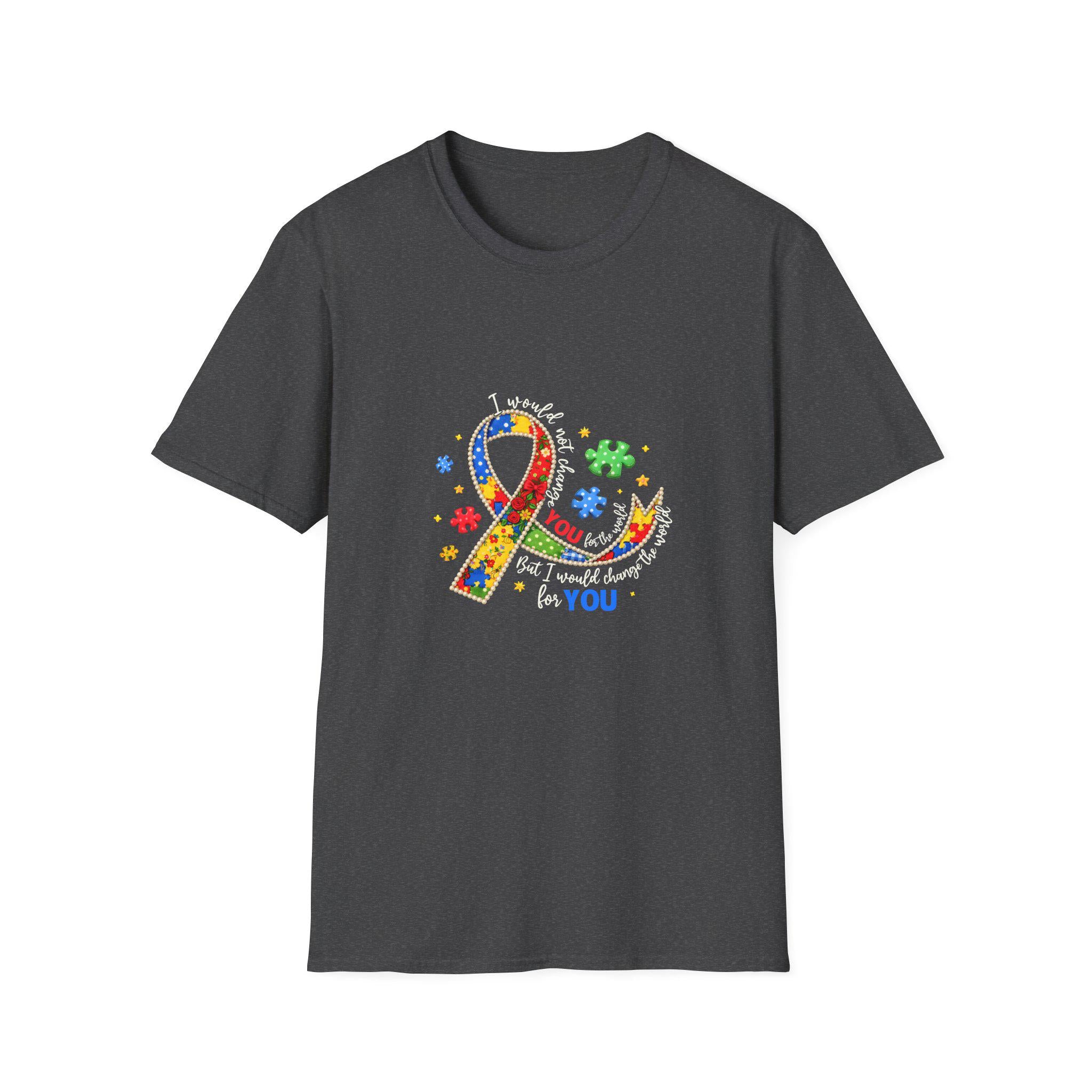 Autism Awareness Puzzle Ribbon T-Shirt | Colorful Support Design
