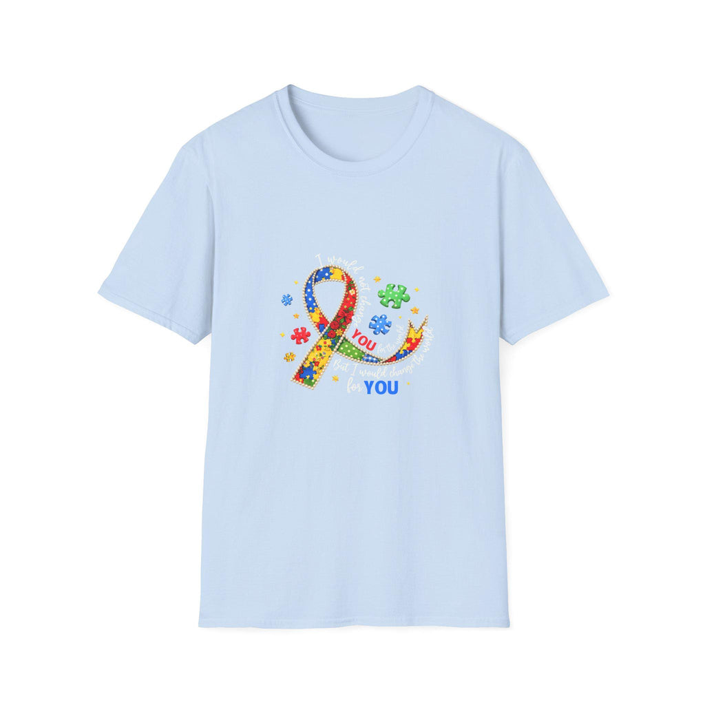 Autism Awareness Puzzle Ribbon T-Shirt | Colorful Support Design