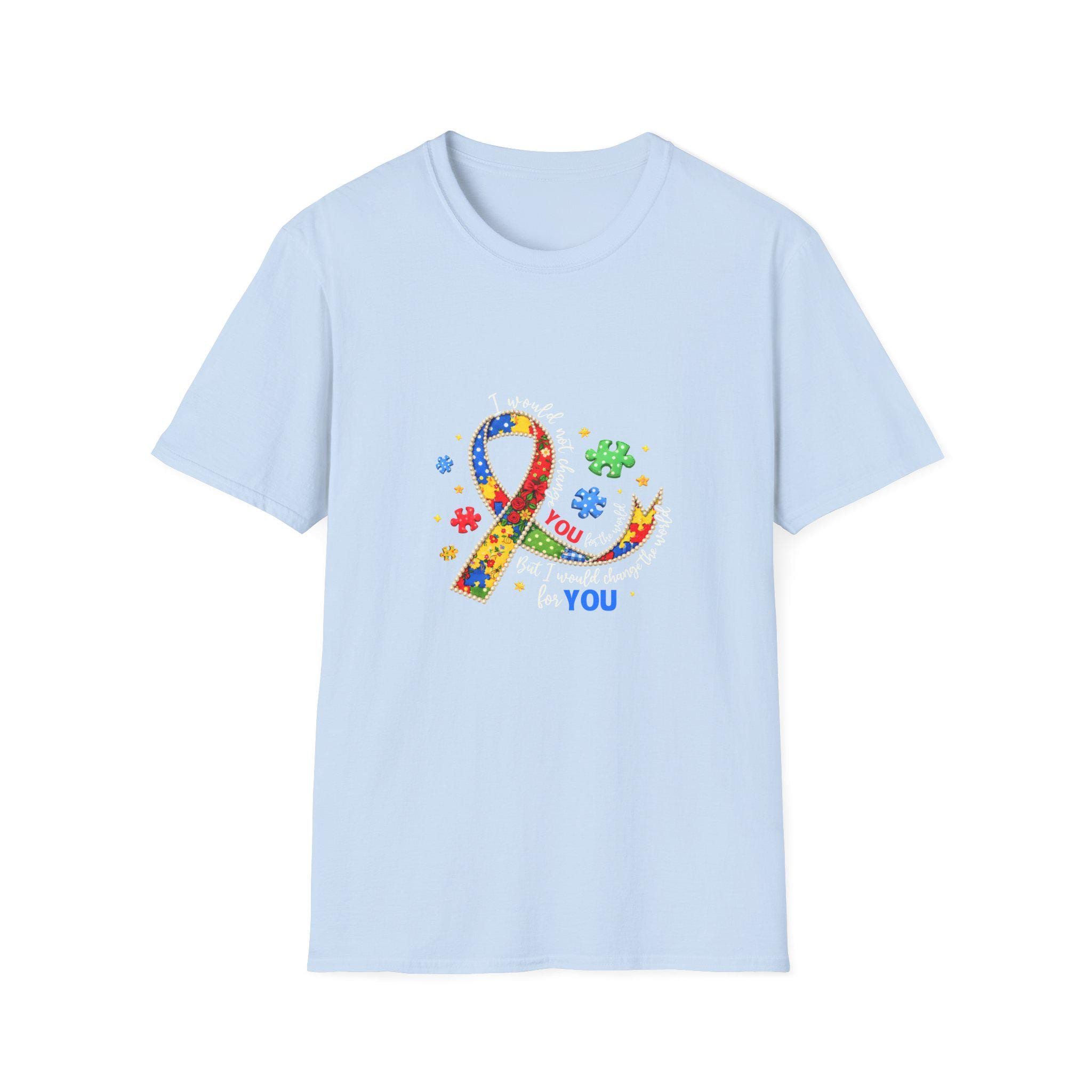 Autism Awareness Puzzle Ribbon T-Shirt | Colorful Support Design