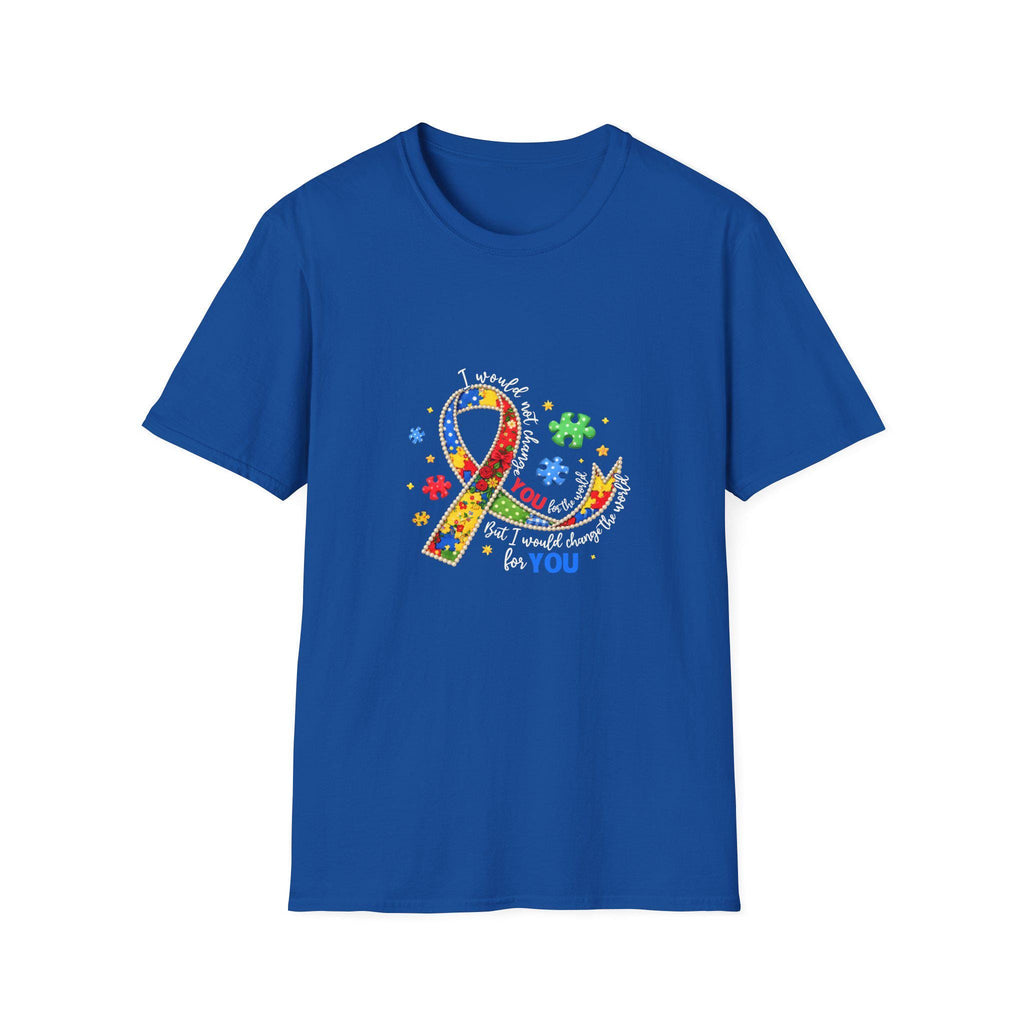 Autism Awareness Puzzle Ribbon T-Shirt | Colorful Support Design