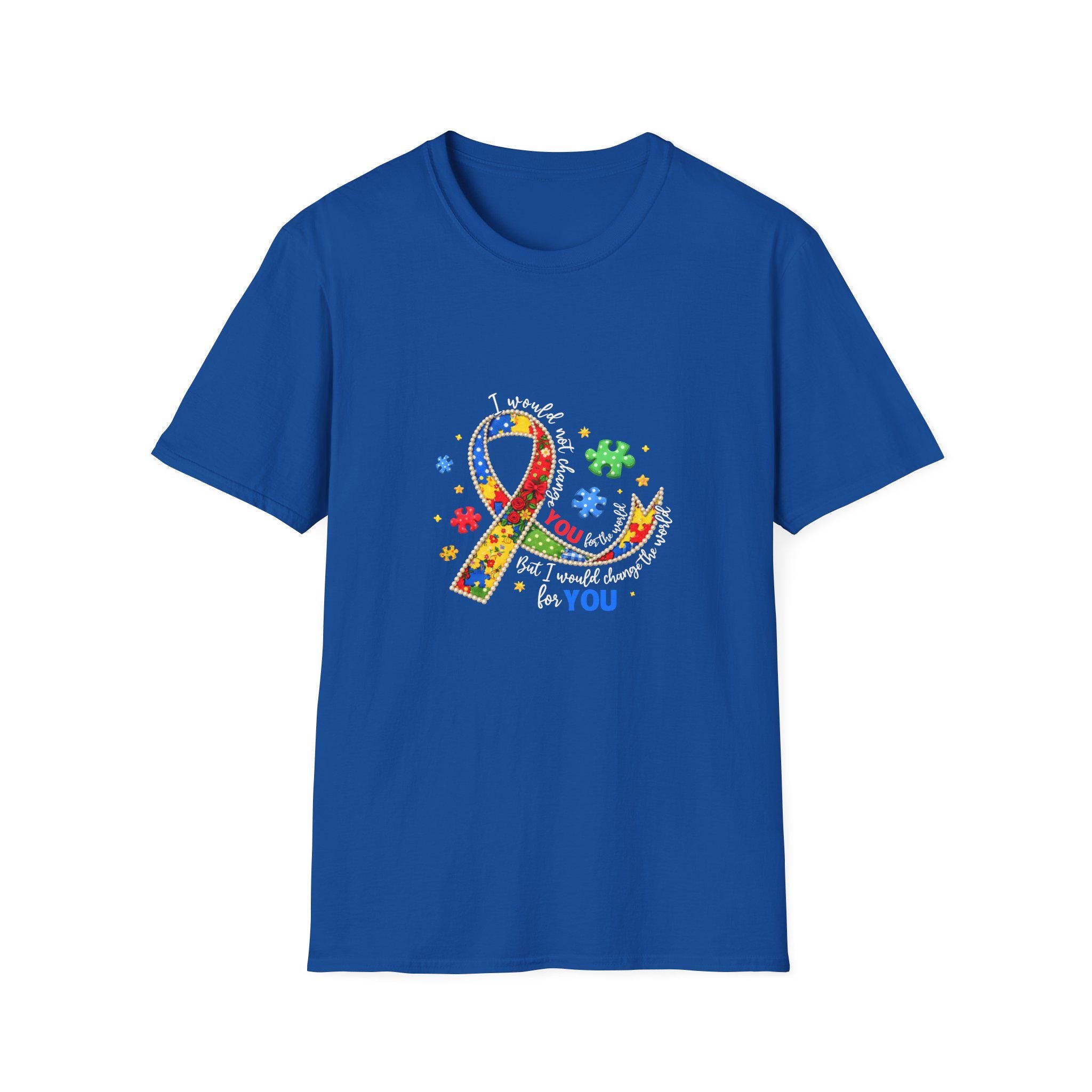 Autism Awareness Puzzle Ribbon T-Shirt | Colorful Support Design