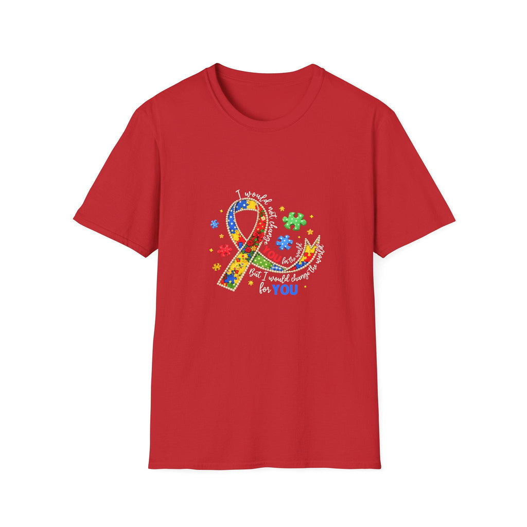 Autism Awareness Puzzle Ribbon T-Shirt | Colorful Support Design