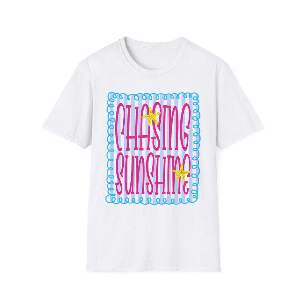 Chasing Sunshine T-Shirt | Retro Script, Beach Vibes, Bright Colors