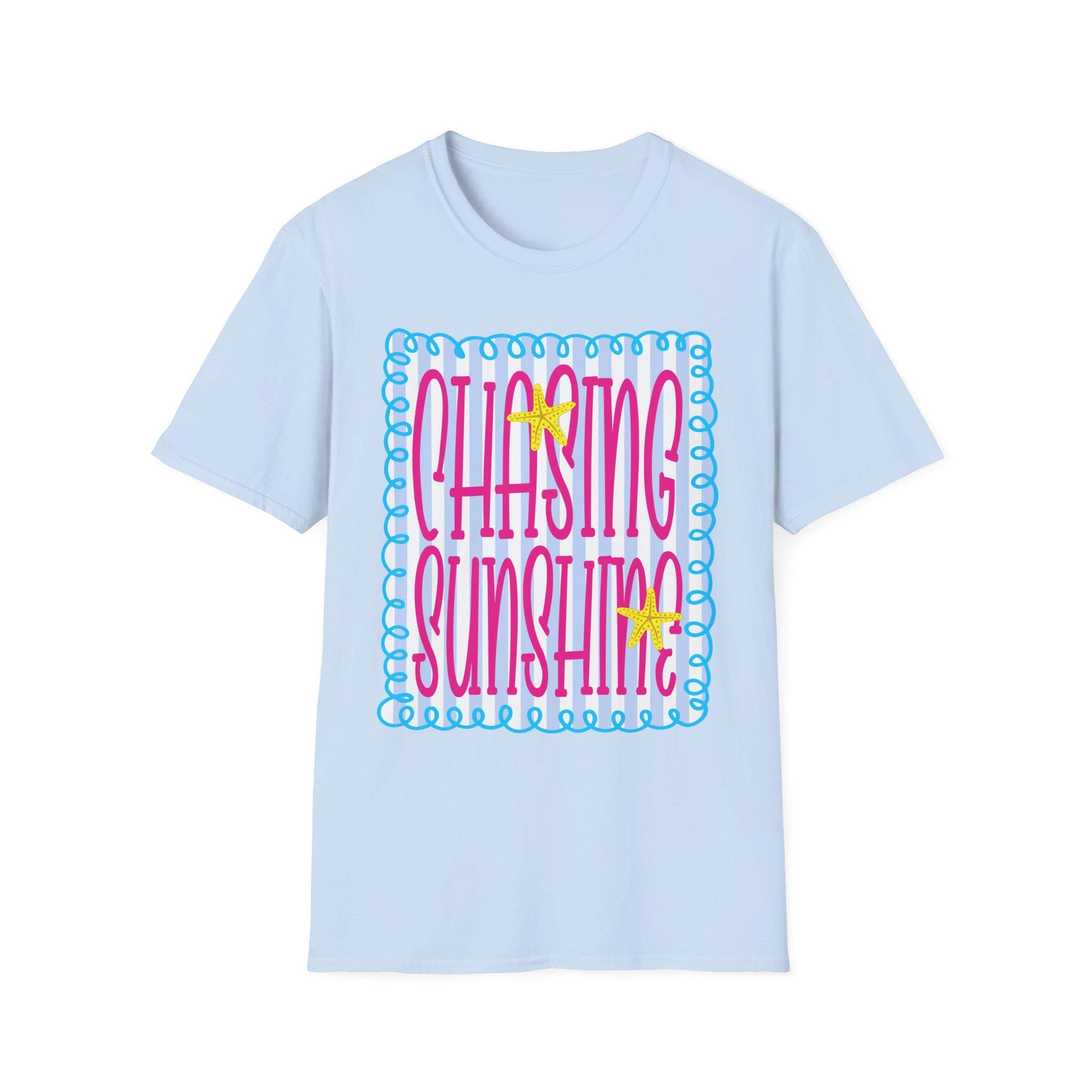 Chasing Sunshine T-Shirt | Retro Script, Beach Vibes, Bright Colors