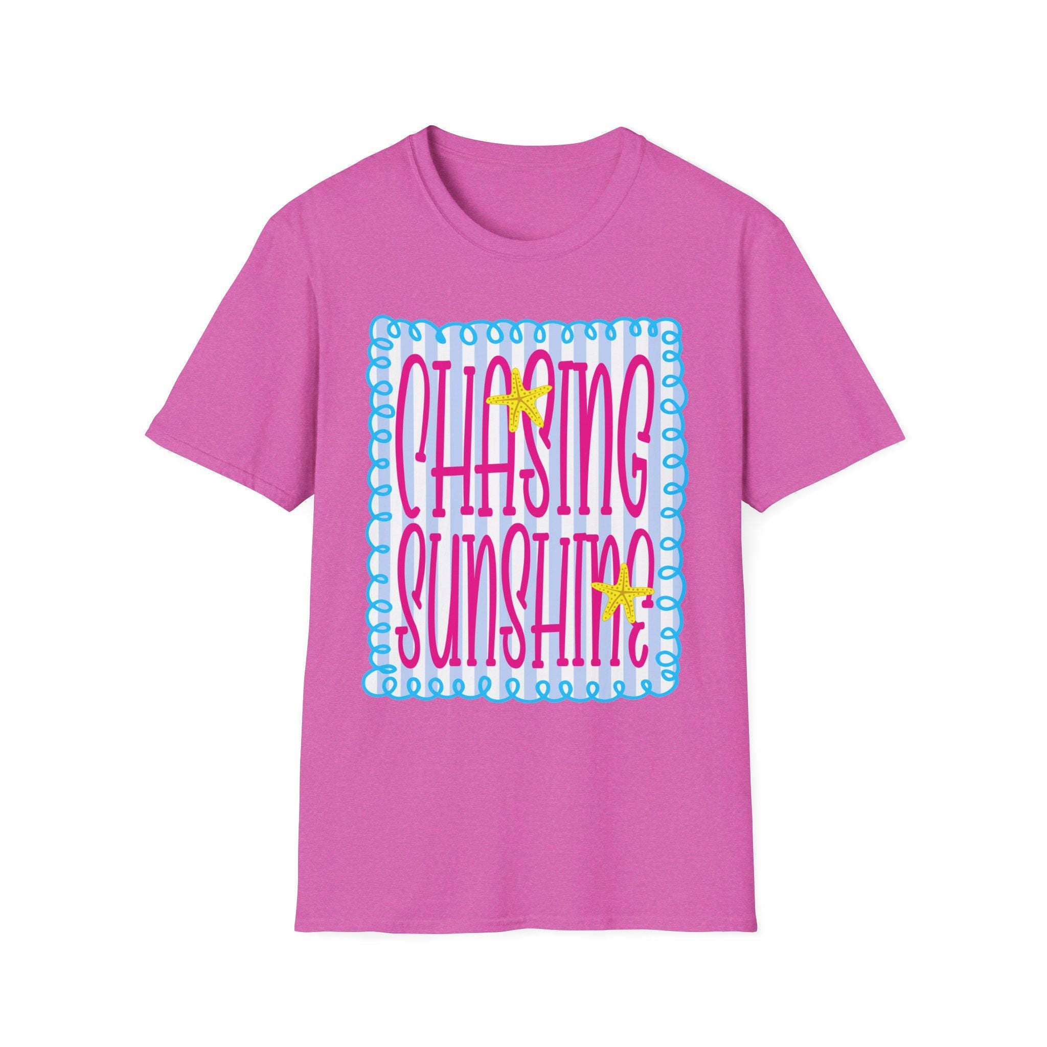 Chasing Sunshine T-Shirt | Retro Script, Beach Vibes, Bright Colors
