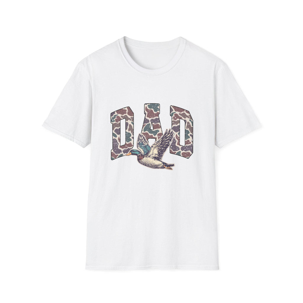 Camo DAD Letters with Flying Duck T-Shirt | Hunting Dad Tee