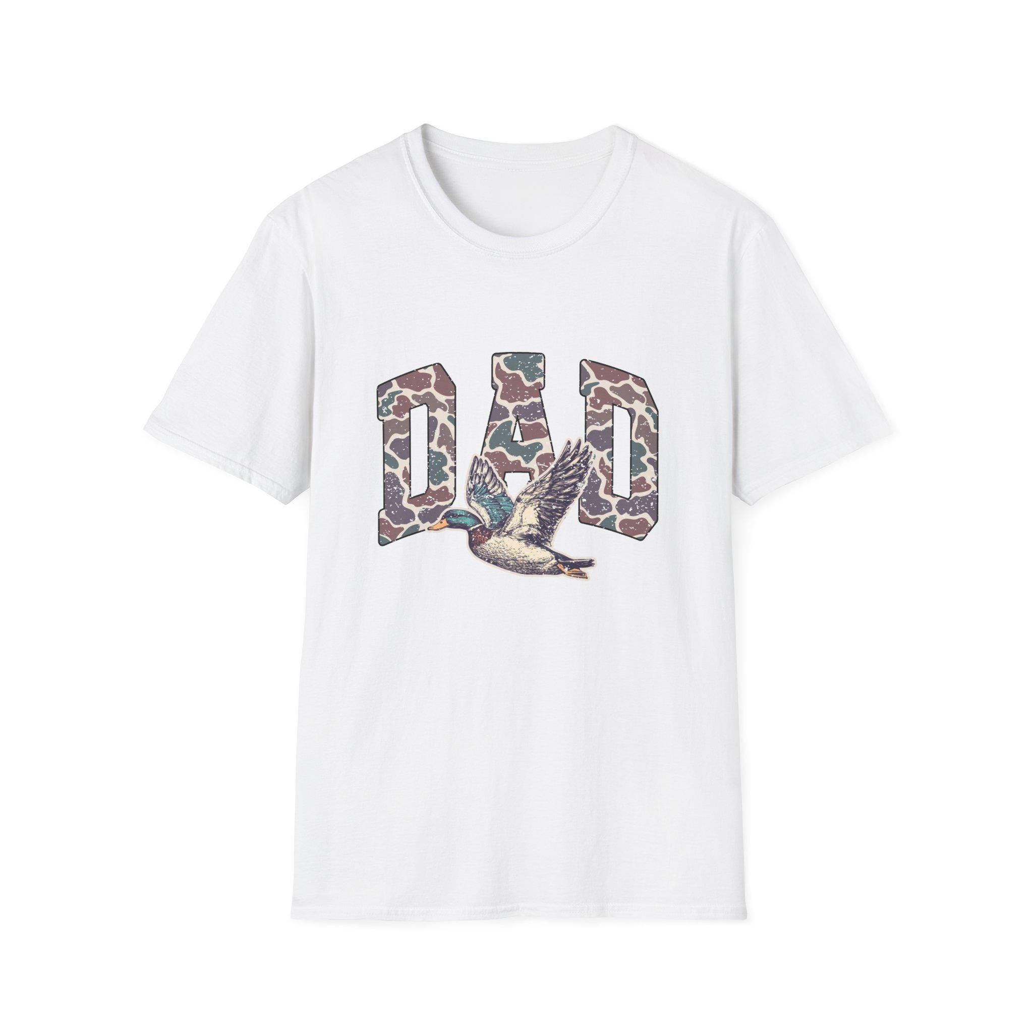 Camo DAD Letters with Flying Duck T-Shirt | Hunting Dad Tee