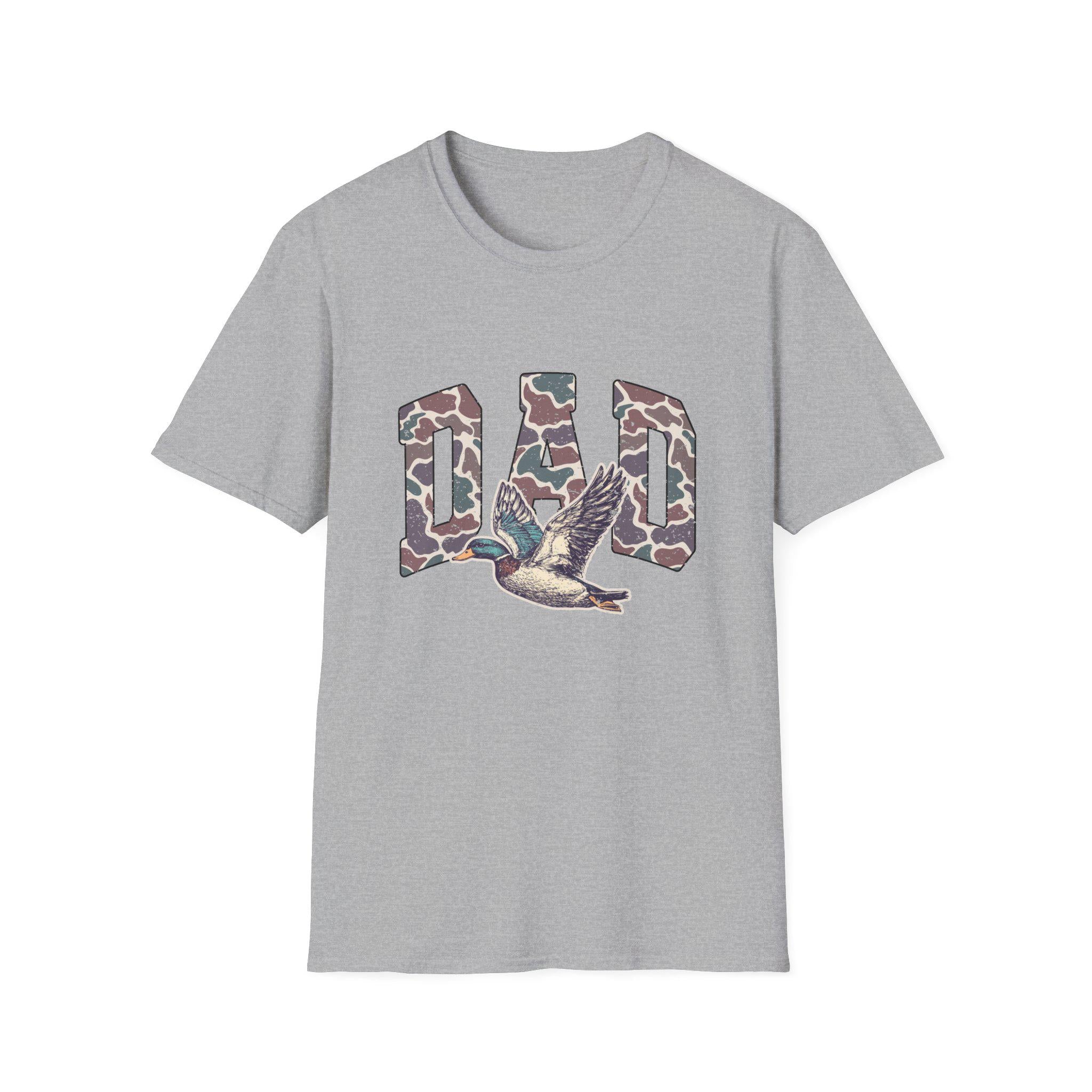 Camo DAD Letters with Flying Duck T-Shirt | Hunting Dad Tee