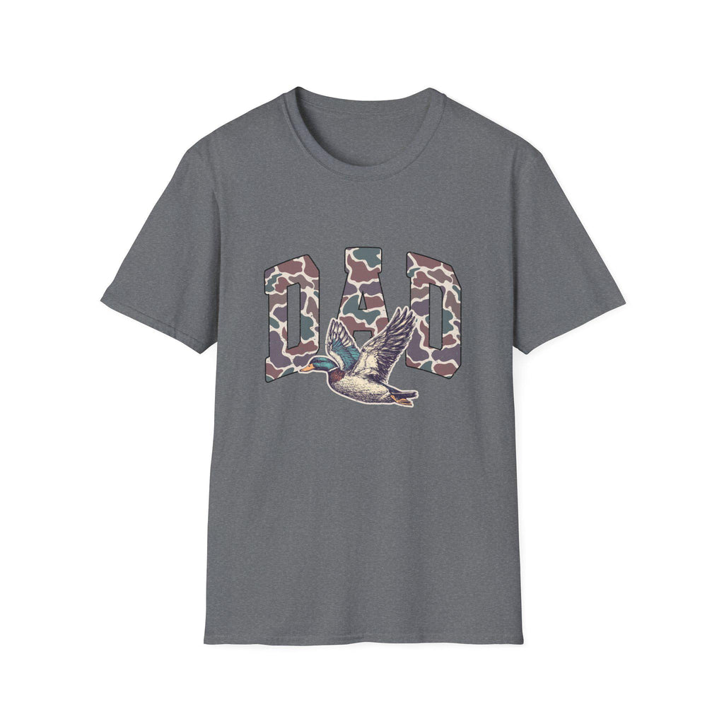Camo DAD Letters with Flying Duck T-Shirt | Hunting Dad Tee