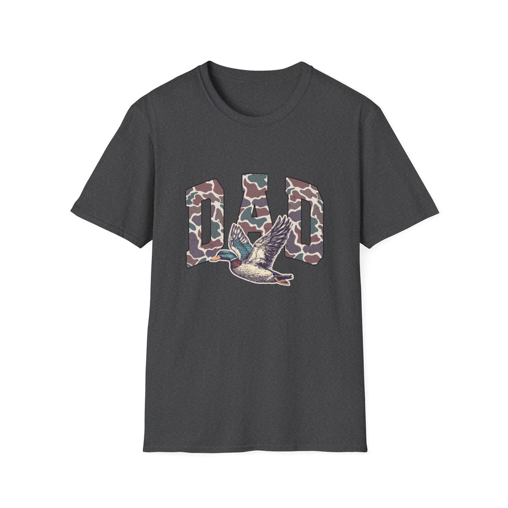 Camo DAD Letters with Flying Duck T-Shirt | Hunting Dad Tee