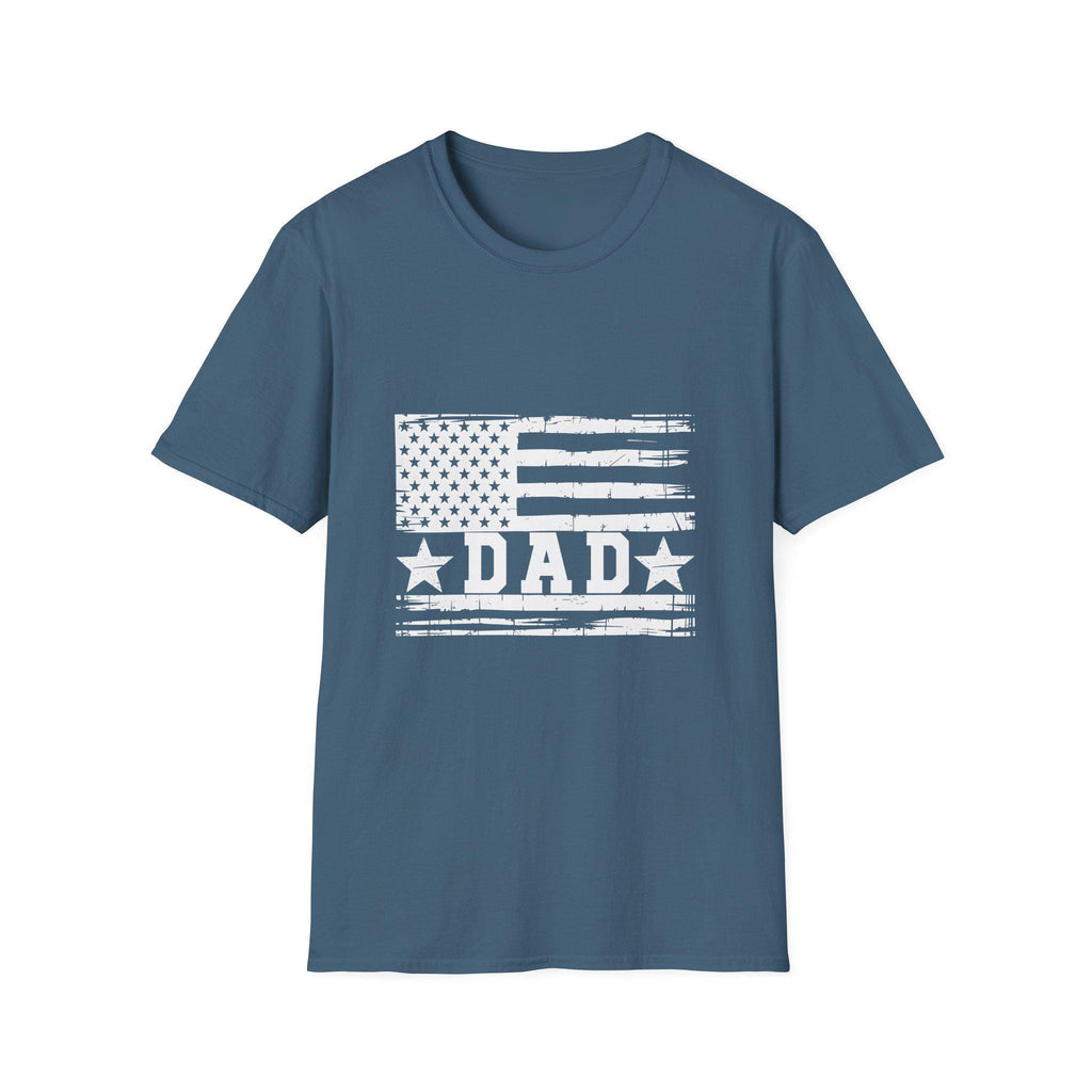Distressed American Flag DAD T-Shirt | Patriotic Dad Tee