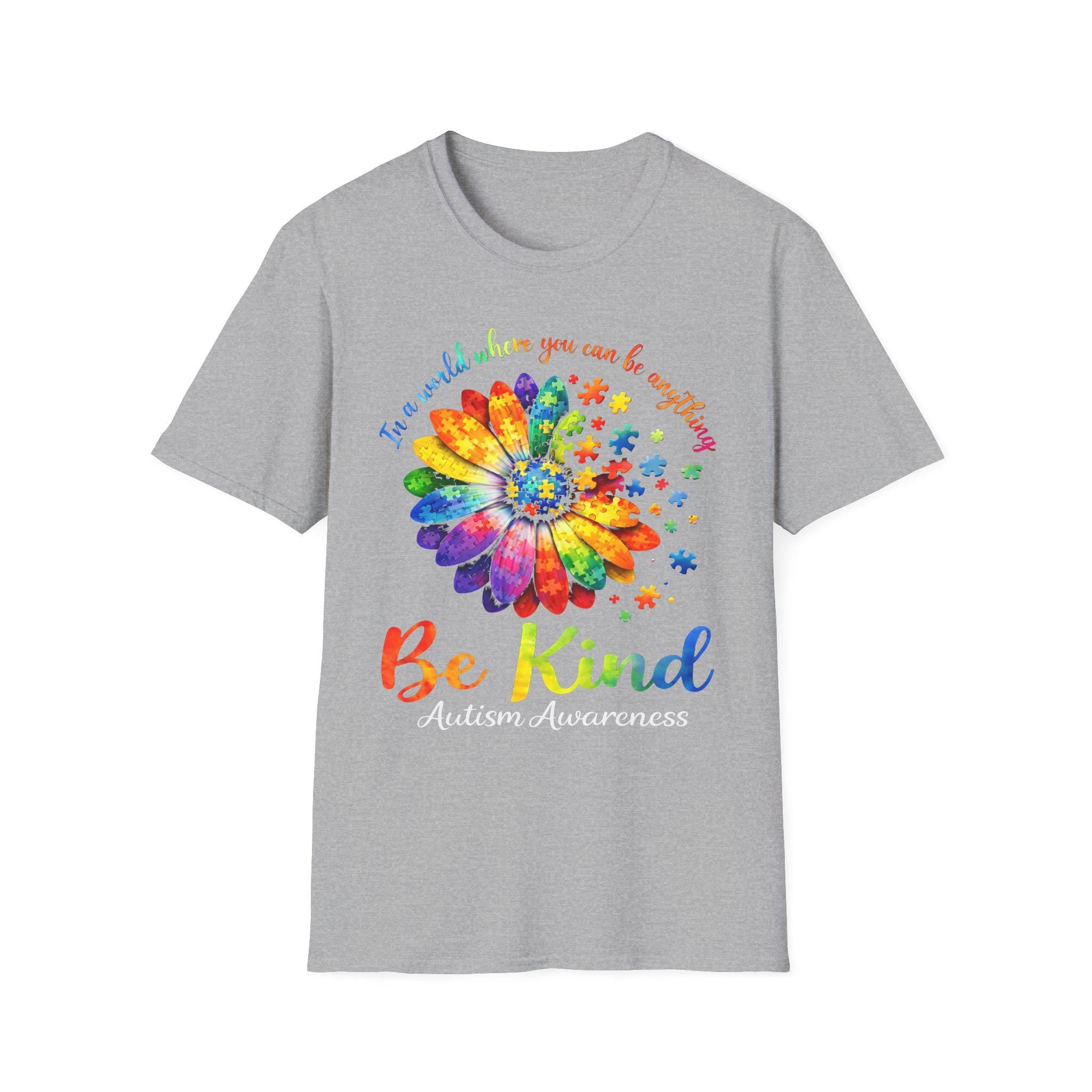 Be Kind Rainbow Daisy T-Shirt | Inspirational Kindness Floral Tee