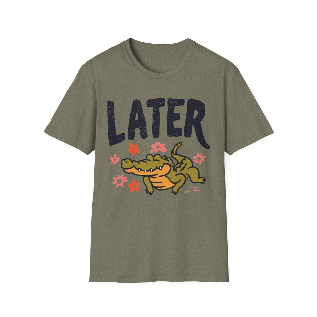 Later Alligator T-Shirt | Retro Distressed Crocodile Graphic Tee