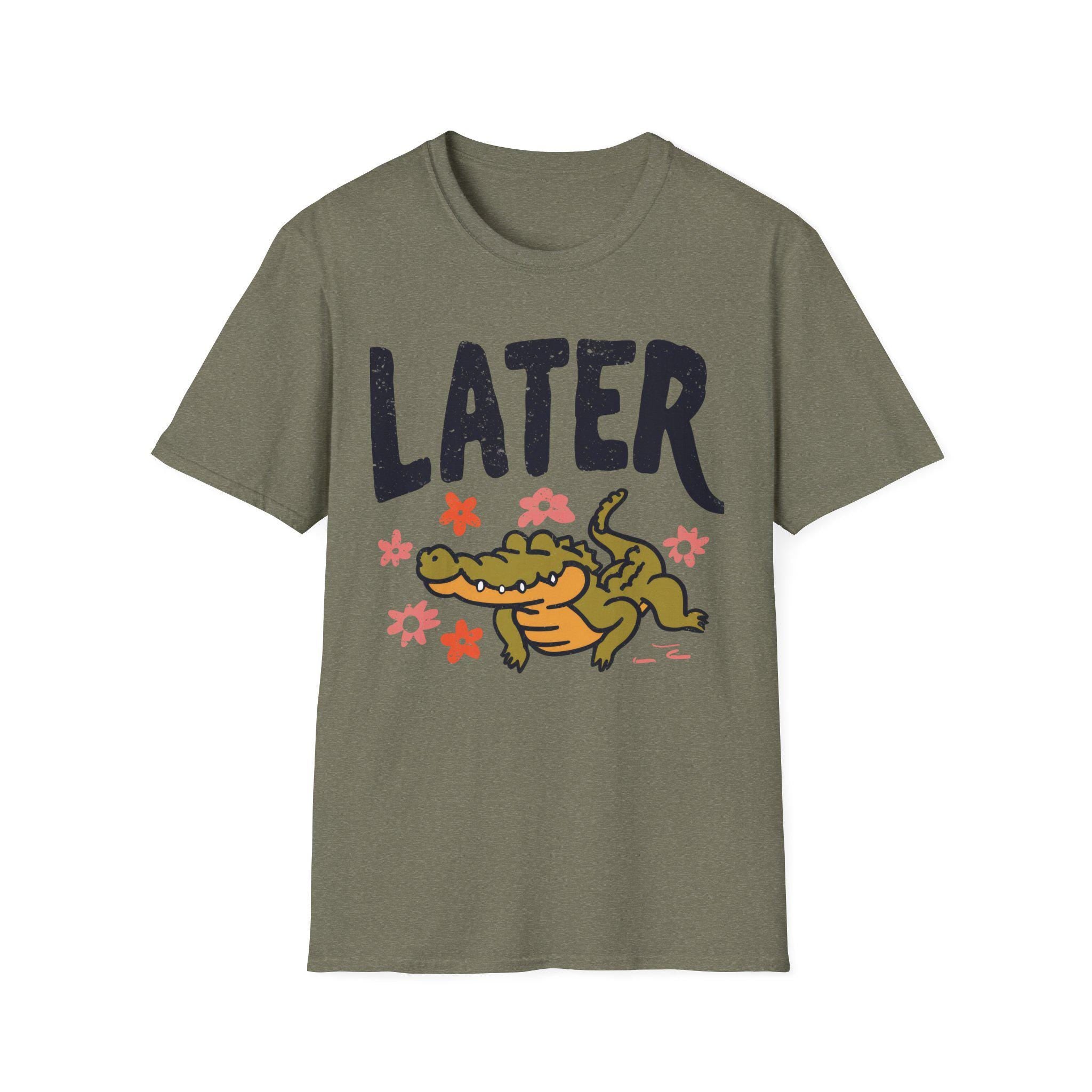 Later Alligator T-Shirt | Retro Distressed Crocodile Graphic Tee