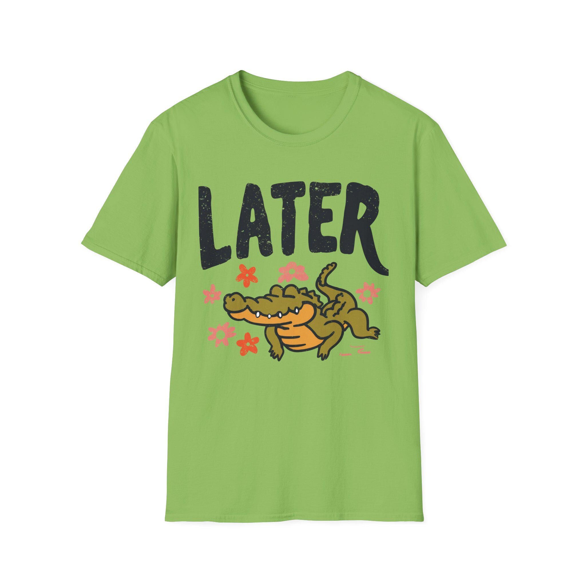 Later Alligator T-Shirt | Retro Distressed Crocodile Graphic Tee