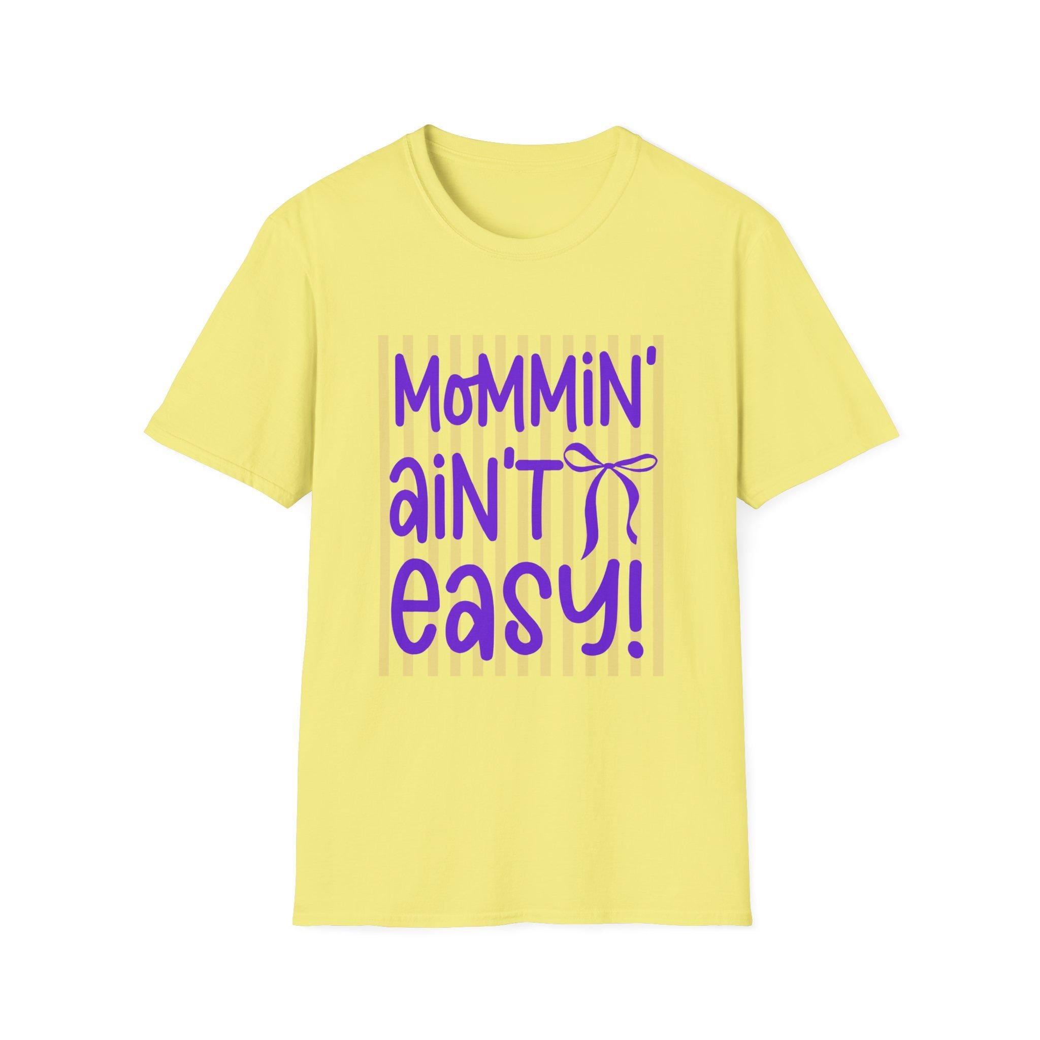 Mommin' Ain't Easy shirt | Mom Life Graphic Tee, Purple Yellow Design