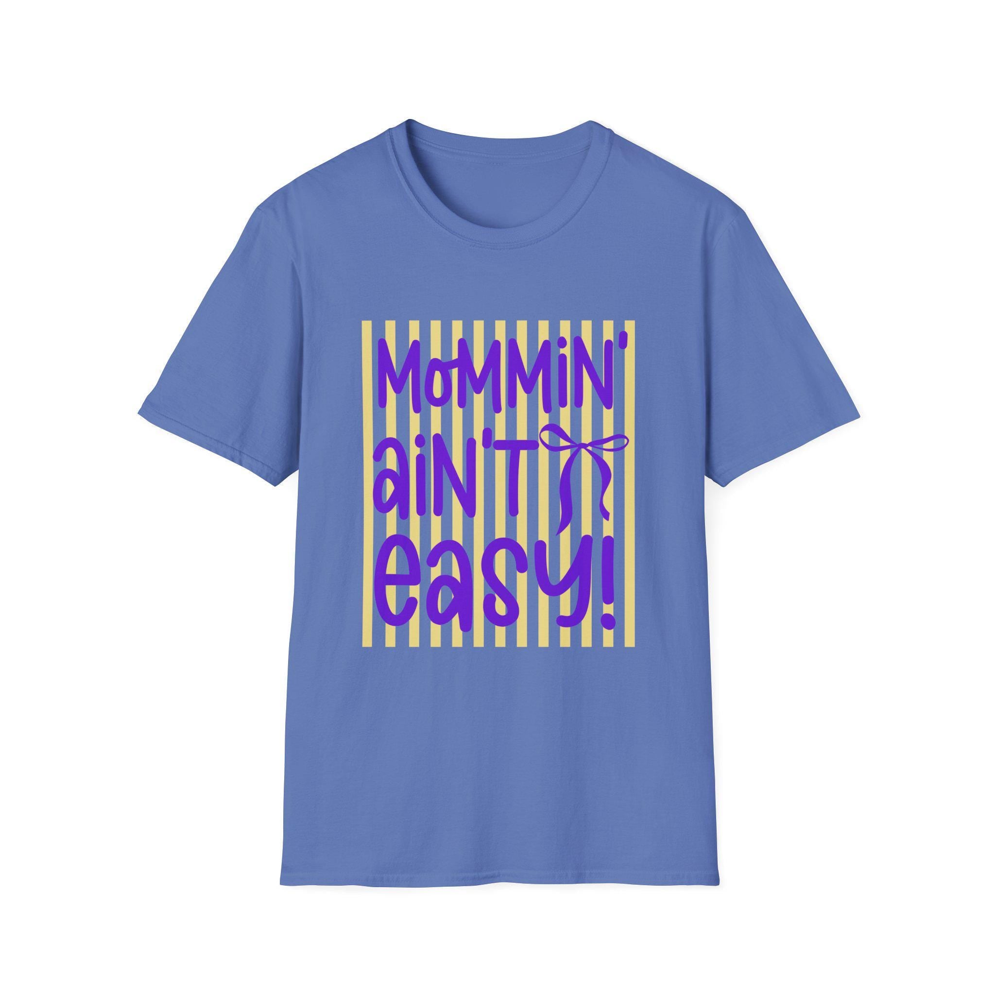 Mommin' Ain't Easy shirt | Mom Life Graphic Tee, Purple Yellow Design